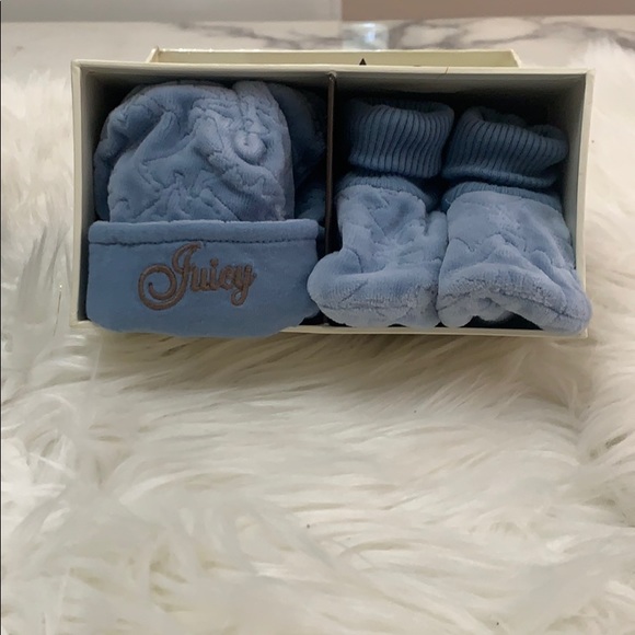Juicy Couture Other - **Brand New* Juicy Couture Baby Boy Hat and Bootie